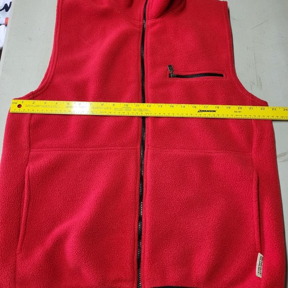 Vintage Russell Athletic Malden Mills Polar Fleece Vest Sweatshirt Large Red - Picture 8 of 11